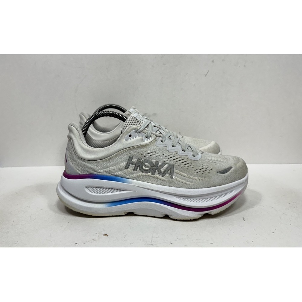 Hoka One One Bondi 9 Shoes Womens Sz 9 Wide White Running Sneakers 1162014 CYWH